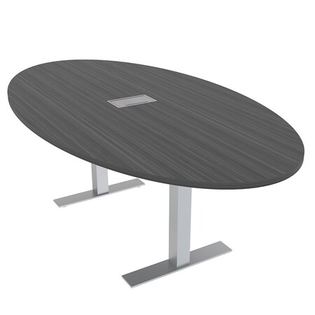 Skutchi Designs 45.25 in W, 84 in L, 29 in H, Engineered Wood Top, Grey HAR-OVL-46x84-T-ELEC-ASIANNIGHT